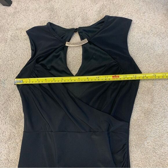 HOT miami styles black ruched sweetheart gold choker bodycon cocktail dress Sz M - Picture 12 of 15